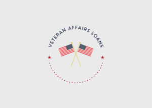 Two American flags and text that reads VA Loans